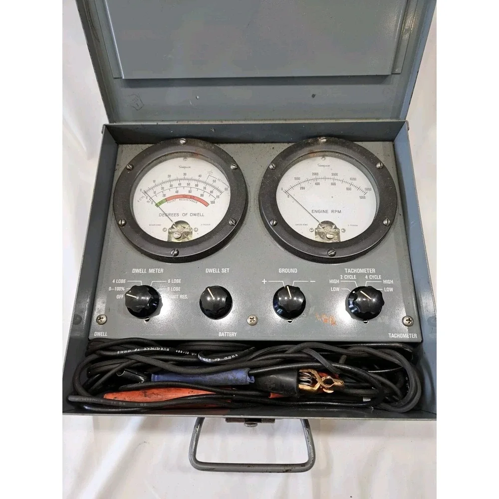 Simpson Electric Tachometer/Dwell Test Sk525-536c With Cables